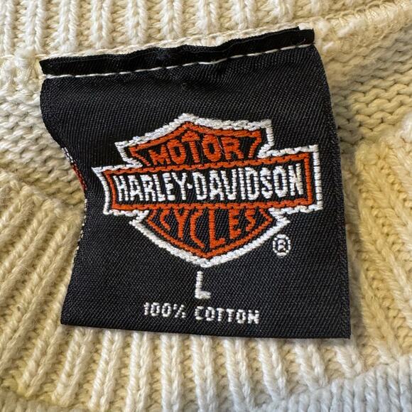 Vintage Harley Davidson Racing Sweater 100% Cotton Stripes Pullover Sweater - Picture 7 of 8